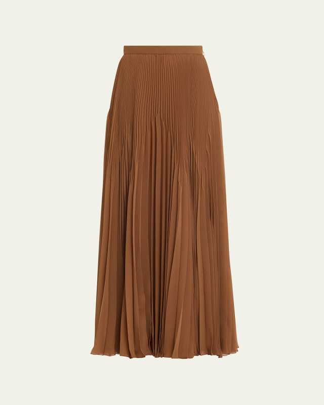 Pleated Chiffon Maxi Skirt